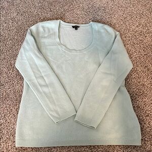 Talbots Blue Crew Neck Sweater with Fine Knit